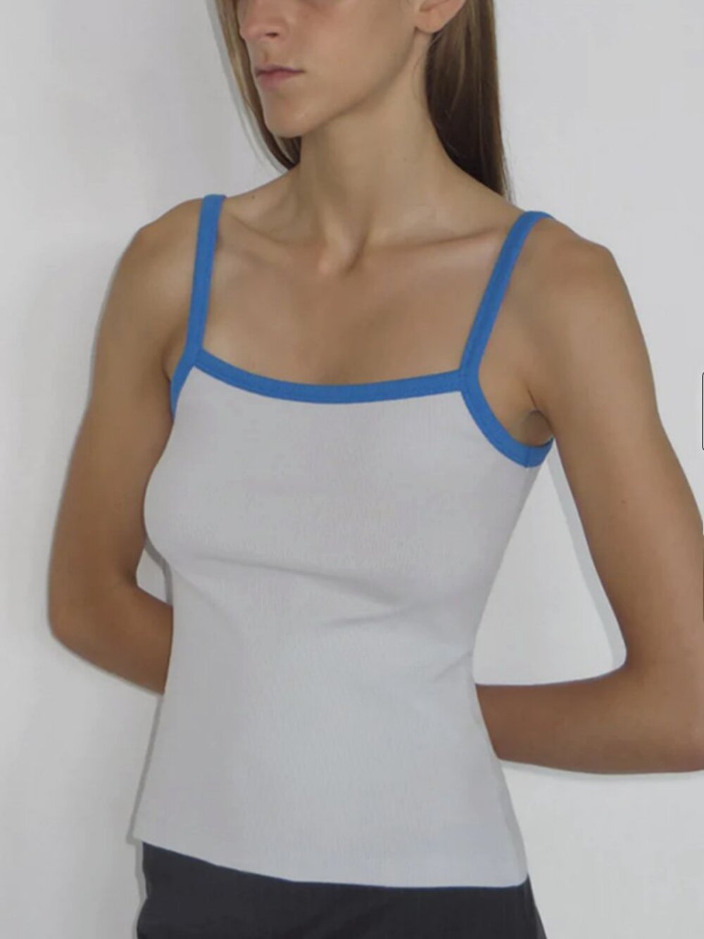 Paloma Wool Barkan Tank: Light Grey & Blue